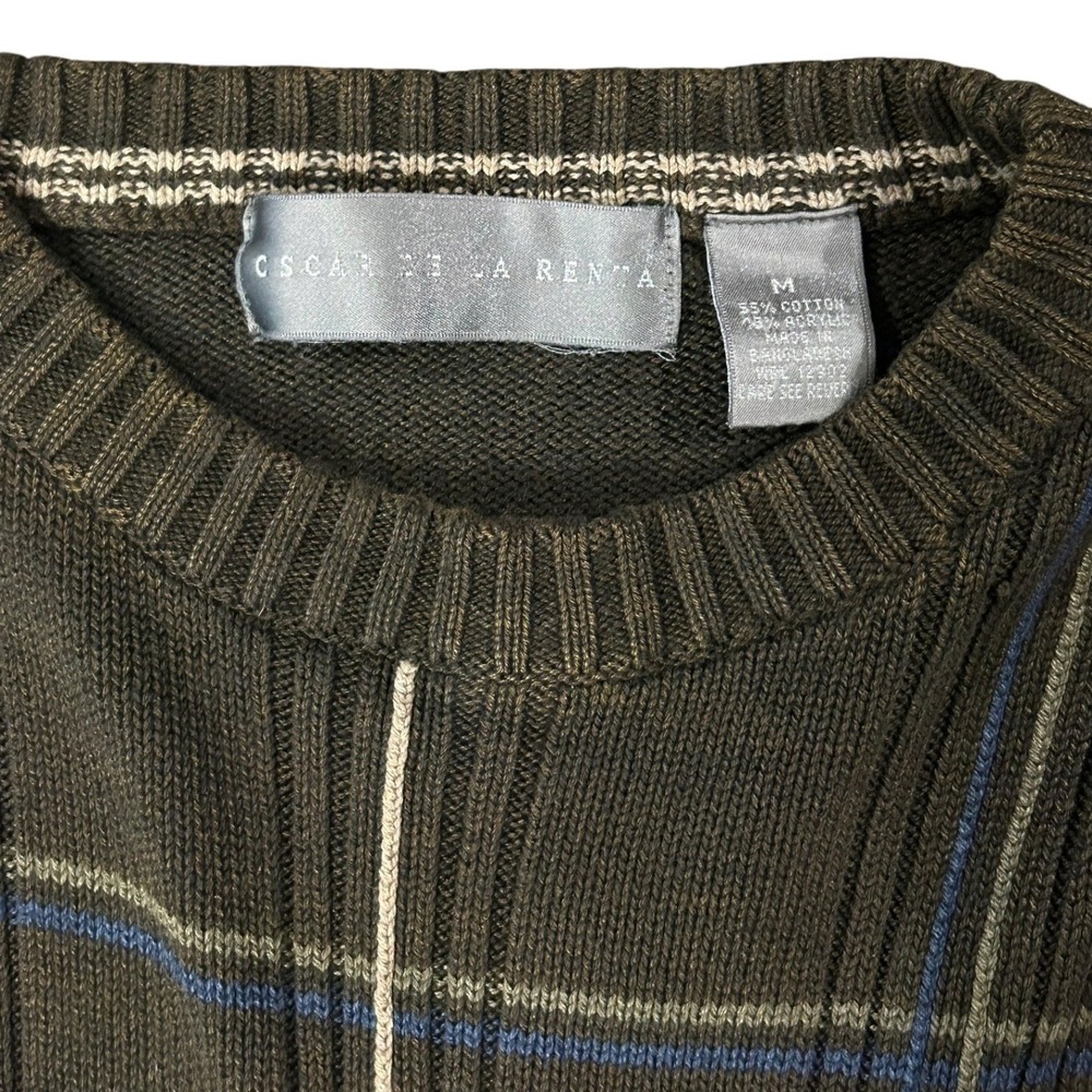 Vintage Oscar de la Renta Mens  Plaid Brown Sweater Quiet Luxury - Picture 2 of 7